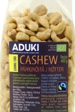 Sale Luomu ja Reilun kaupan cashewpähkinät 400g Pähkinät, Siemenet Ja Muut Kuivatuotteet