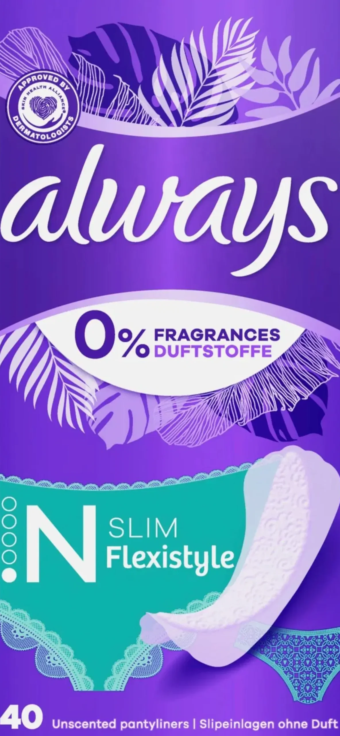 Always Kuukautiset Ja Intiimihygienia<40kpl Flexistyle Slim pikkuhousunsuoja