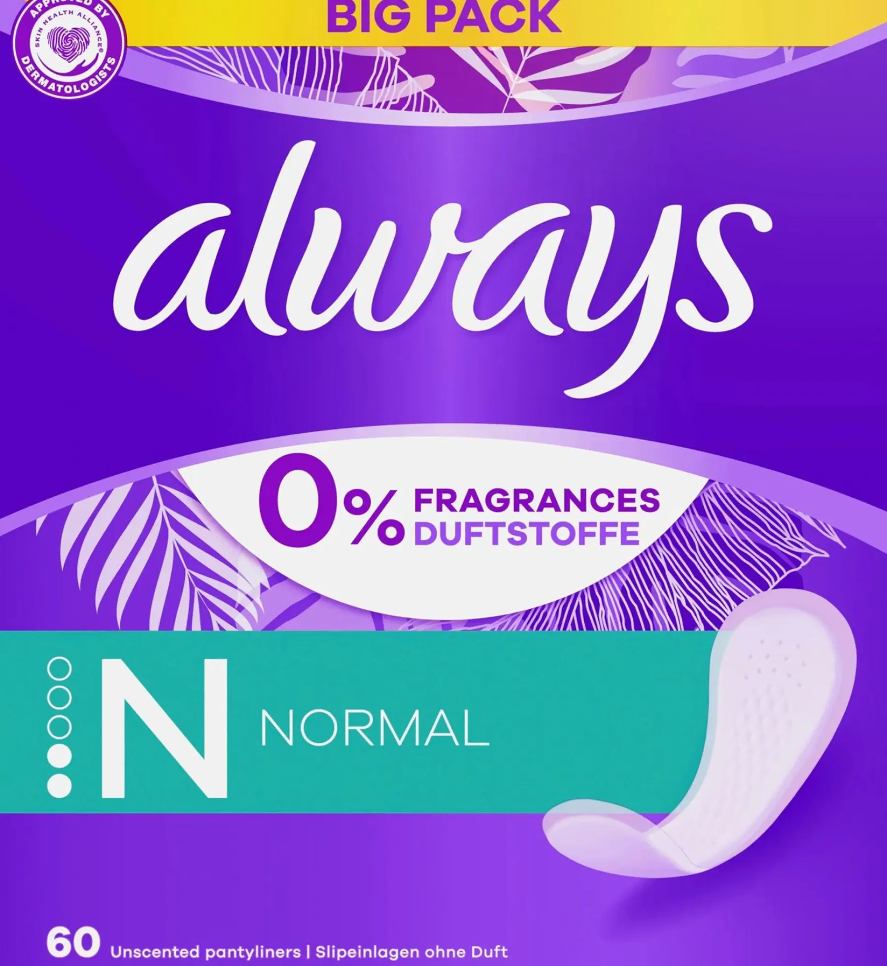 Always Kuukautiset Ja Intiimihygienia<60kpl Normal pikkuhousunsuoja