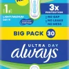Always Kuukautiset Ja Intiimihygienia<30kpl Ultra Normal 1 terveysside