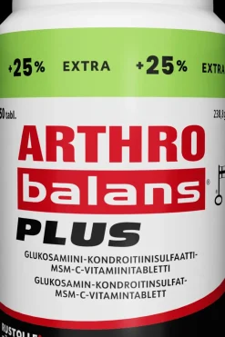 Arthrobalans Erityisvalmisteet<® Plus 150 tabl., glukosamiini-kondroitiinisulfaatti-MSM-C-vitamiinitabletti, Vitabalans