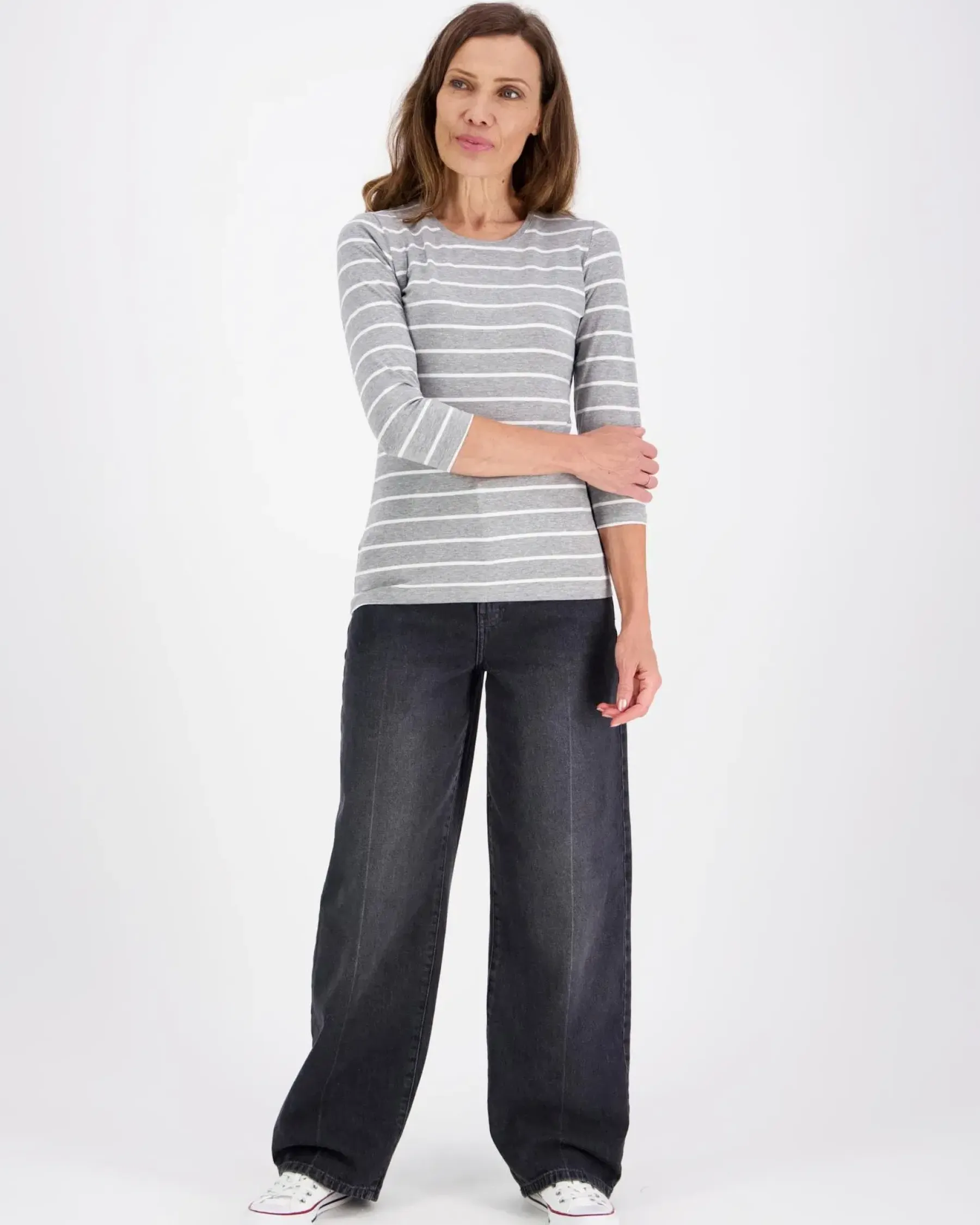 Best 3/4 hihainen raidallinen trikoopusero Paidat Ja Topit