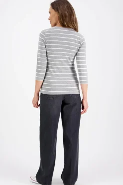 Best 3/4 hihainen raidallinen trikoopusero Paidat Ja Topit