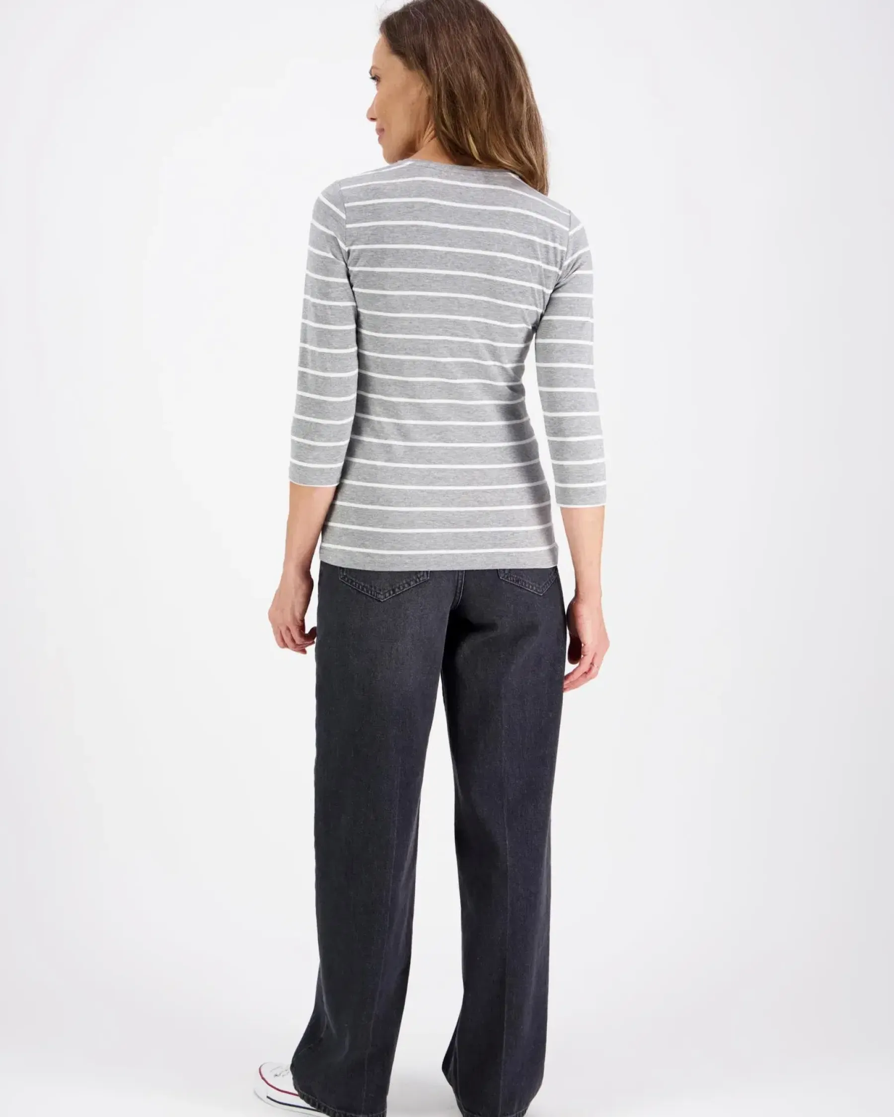 Best 3/4 hihainen raidallinen trikoopusero Paidat Ja Topit