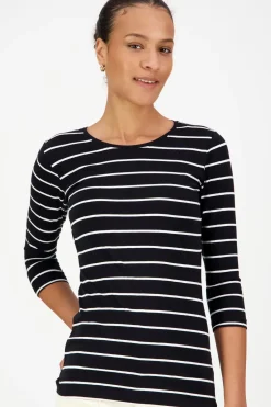 New raidallinen 3/4 hihainen trikoopusero Paidat Ja Topit