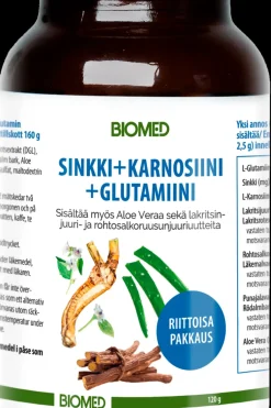Biomed Vatsan Hyvinvointivalmisteet<Sinkki + Karnosiini + Glutamiini -juomajauhe 120g