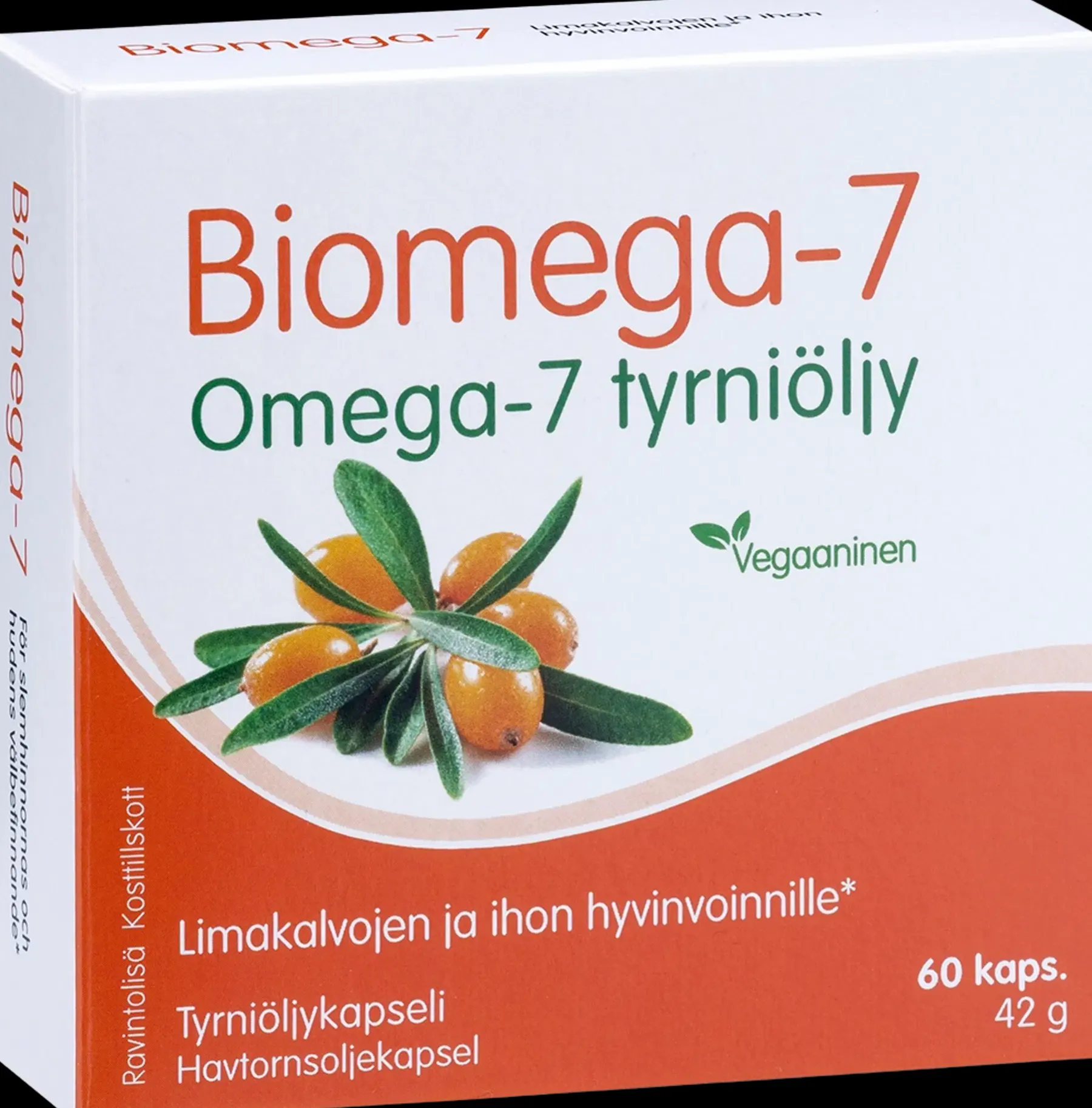 Biomega-7 tyrniöljykapseli 60 kaps Omegat Ja Muut Rasvahapot