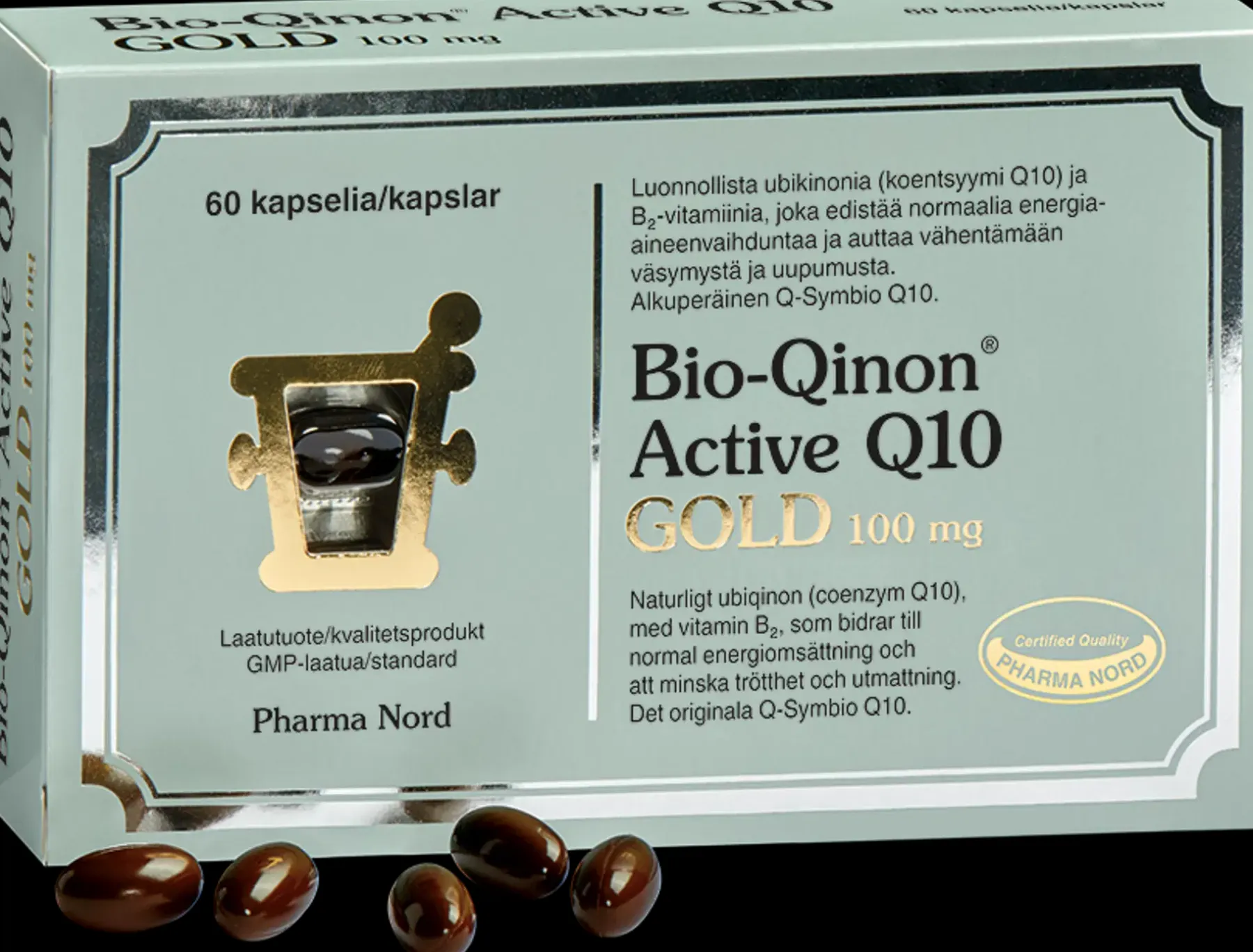 Pharma Nord Ubikinonit Ja Ubikinolit<Bio-Qinon® Q10 GOLD 100 mg ravintolisä 60 kaps.