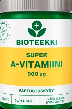 Bioteekki Vitamiinit<Super A-vitamiini ravintolisä 50 kaps.