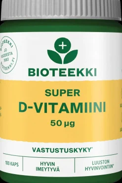 Discount Super D-vitamiini 50 mcg ravintolisä 100 kaps. Vitamiinit