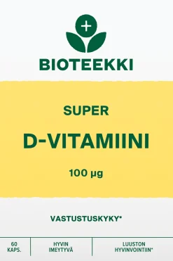Clearance Super D-vitamiini 100 mikrog. ravintolisä 60 kaps. Vitamiinit