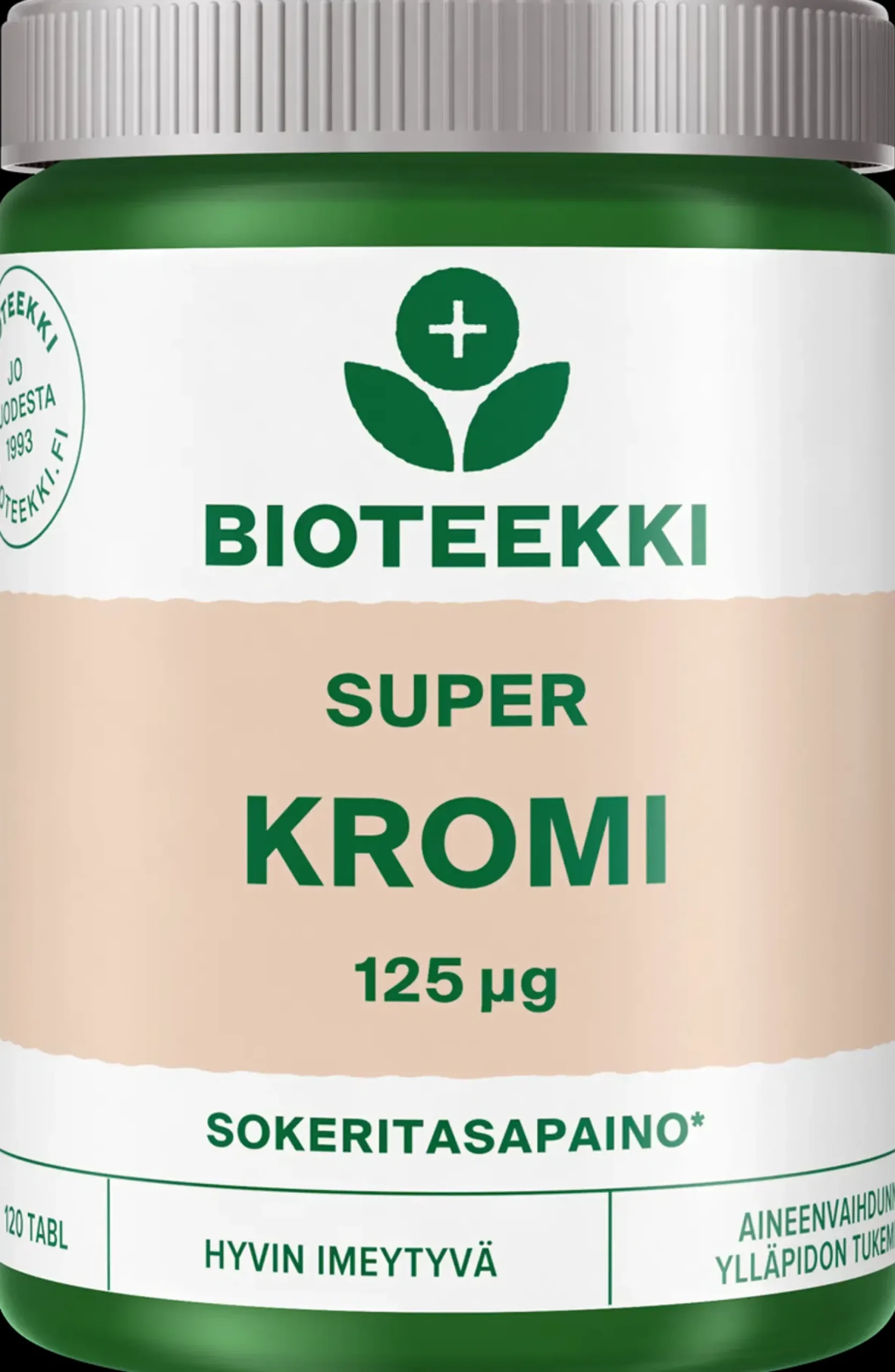Bioteekki Kivennäis- Ja Hivenaineet<Super Kromi ravintolisä 120 tabl.