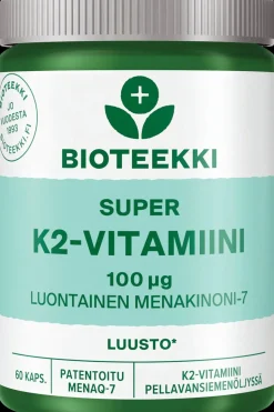 Bioteekki Vitamiinit<Super K2-vitamiini ravintolisä 60 kaps.