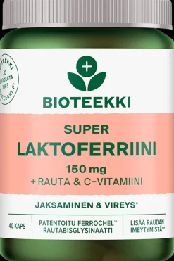 Super Laktoferriini + rauta & C-vitamiini ravintolisä 40 kaps. Kivennäis- Ja Hivenaineet