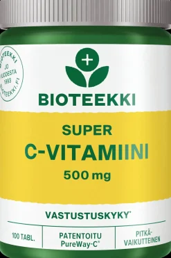 Bioteekki Vitamiinit<Super-C vitamiini ravintolisä 100 tabl.