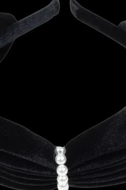 Best Samettipanta helmillä musta Hiustarvikkeet