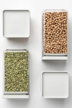 New nelikulmainen säilytyspurkki 1,6L light grey Keittiötarvikkeet