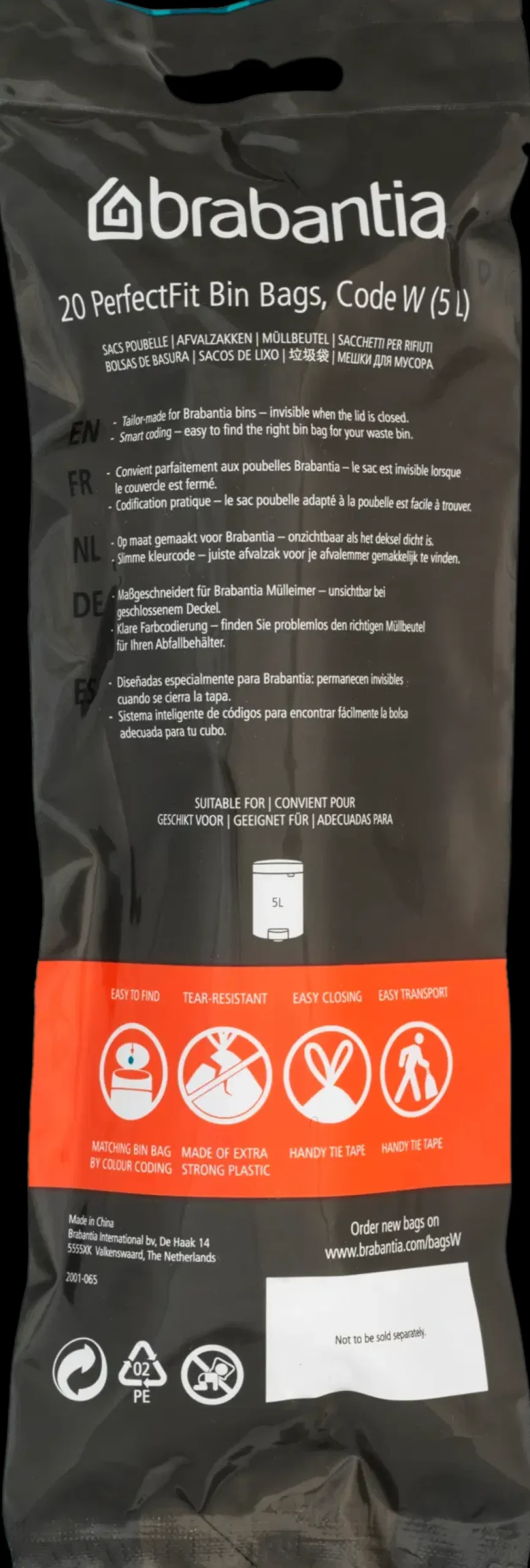 Outlet PerfectFit roskapussit W 5L 20pss white Siivousaineet Ja -tarvikkeet|Muut Kylpyhuonetarvikkeet