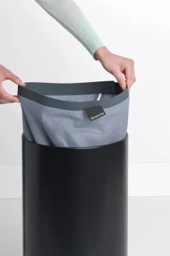 pyykkikori korkkikansi 35L matt black Pyykinhoito