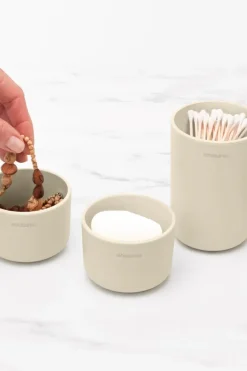 Online ReNew säilytyspurkit 3 kpl soft beige Säilytyslaatikot, -lokerikot Ja -telineet|Muut Kylpyhuonetarvikkeet