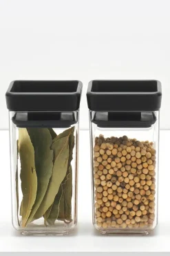 Brabantia Keittiötarvikkeet<Tasty+ pinottava säilytyspurkki 2 kpl dark grey