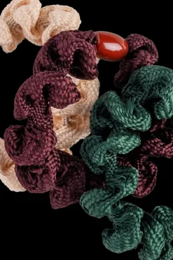 Cailap Hiustarvikkeet<Kierrehiuslenkit 3 kpl beige/viininpunainen/vihreä