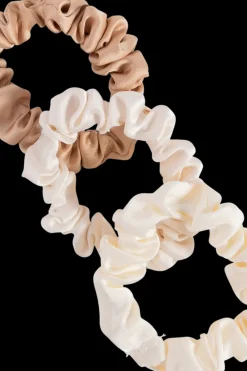 Cailap Hiustarvikkeet<Ohuet satiinihiuslenkit 3 kpl neutraalit sävyt