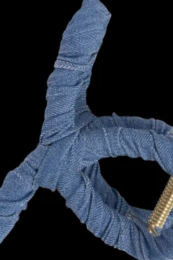 Outlet Punottu hiussolki 8 cm farkku Hiustarvikkeet