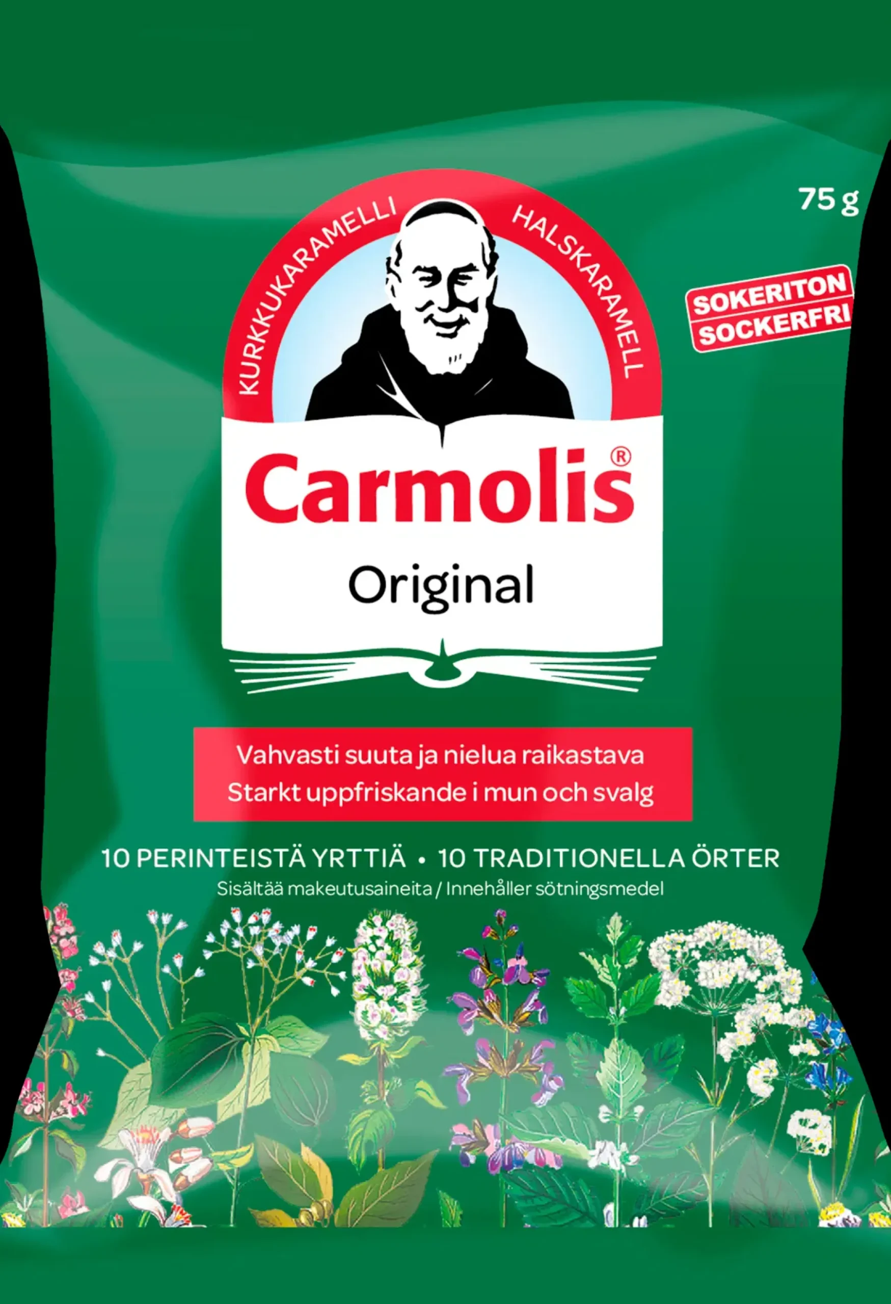 Hot yrttikaramelli, sokeriton 75 g Suklaat Ja Muut Makeiset