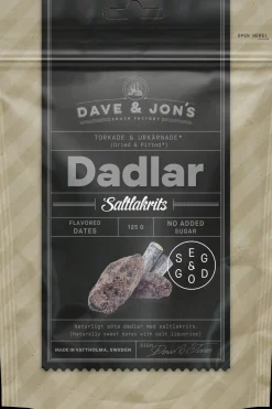 Outlet Dave&Jons Kivettömät Salmiakkitaatelit 125 g Pähkinät, Siemenet Ja Muut Kuivatuotteet