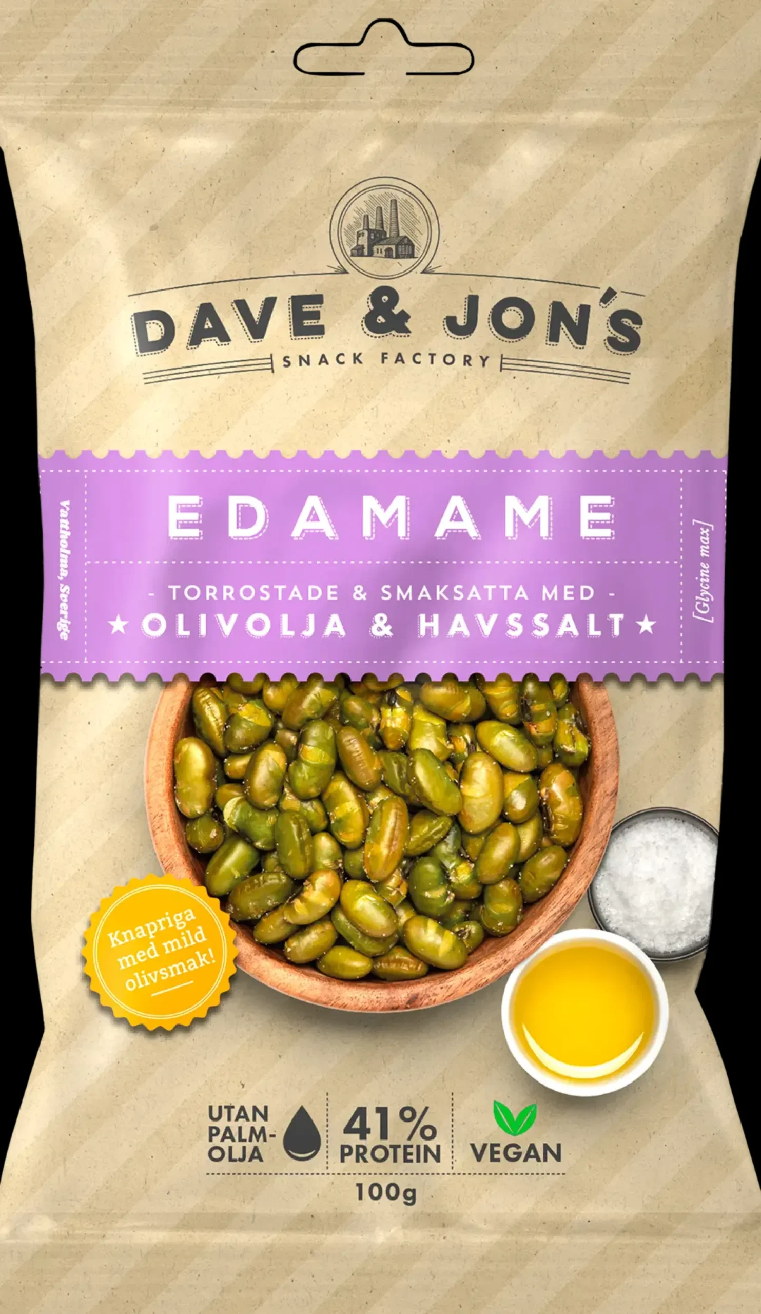 Daveu0026Jons Pähkinät, Siemenet Ja Muut Kuivatuotteet<Dave&Jons paahdettuja edamame papuja oliiviöljyllä ja merisuolalla 100 g