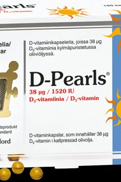 Best D-Pearls® D-vitamiini 38 mcg ravintolisä 160 kaps. Vitamiinit