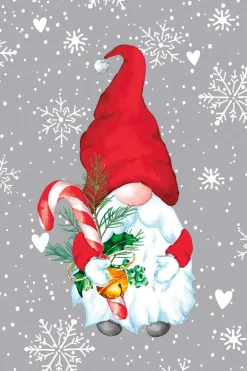 New 33 x 33 cm Winter Flakes Tomte 3-krs, 240 kpl/ltk (12 x 20 kpl) Servetit Ja Lautasliinat