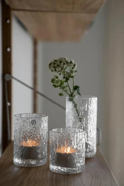 maljakko/lyhty 6,5cm rosopintainen kirkas lasi Maljakot