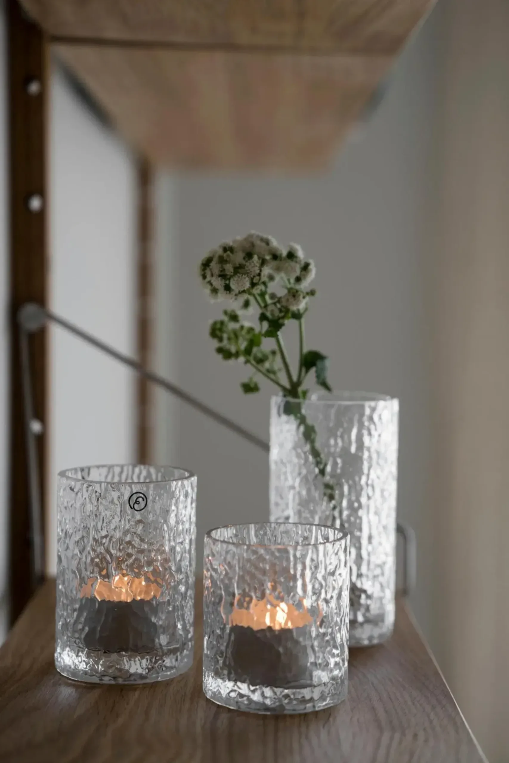 maljakko/lyhty 6,5cm rosopintainen kirkas lasi Maljakot