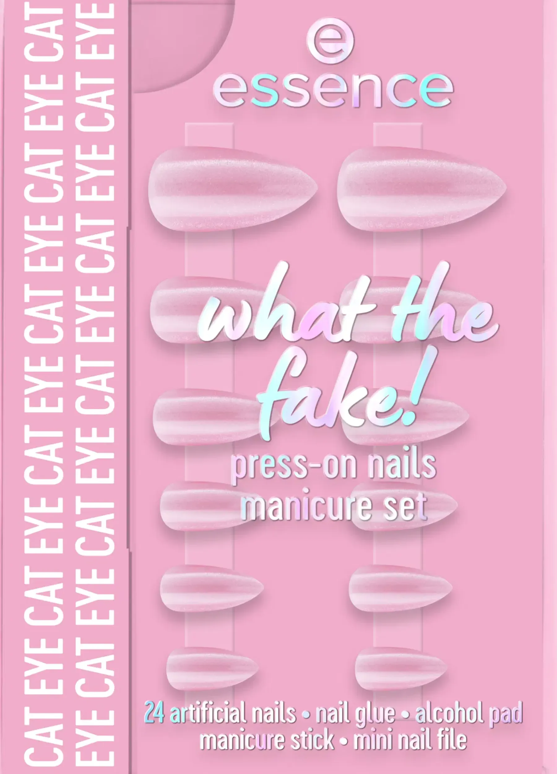 what the fake! PRESS-ON NAILS manicure set 02 CAT EYE 28 st Meikkipakkaukset|Kynsimeikit Ja Kynsienhoito