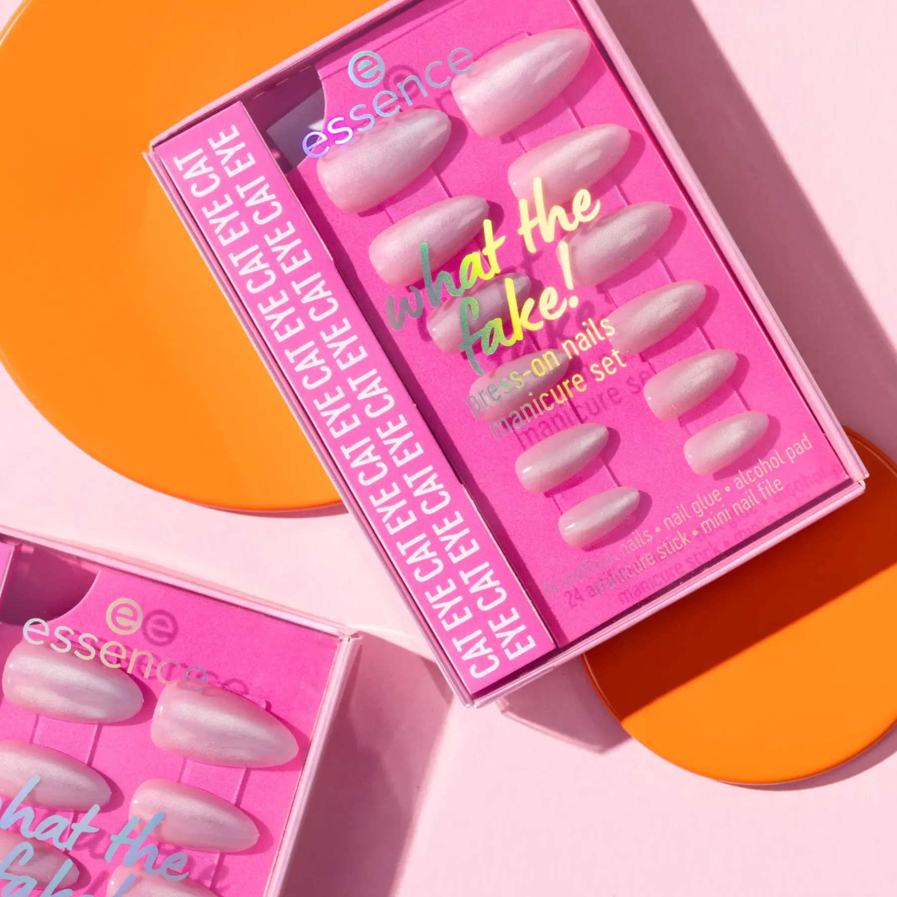 what the fake! PRESS-ON NAILS manicure set 02 CAT EYE 28 st Meikkipakkaukset|Kynsimeikit Ja Kynsienhoito