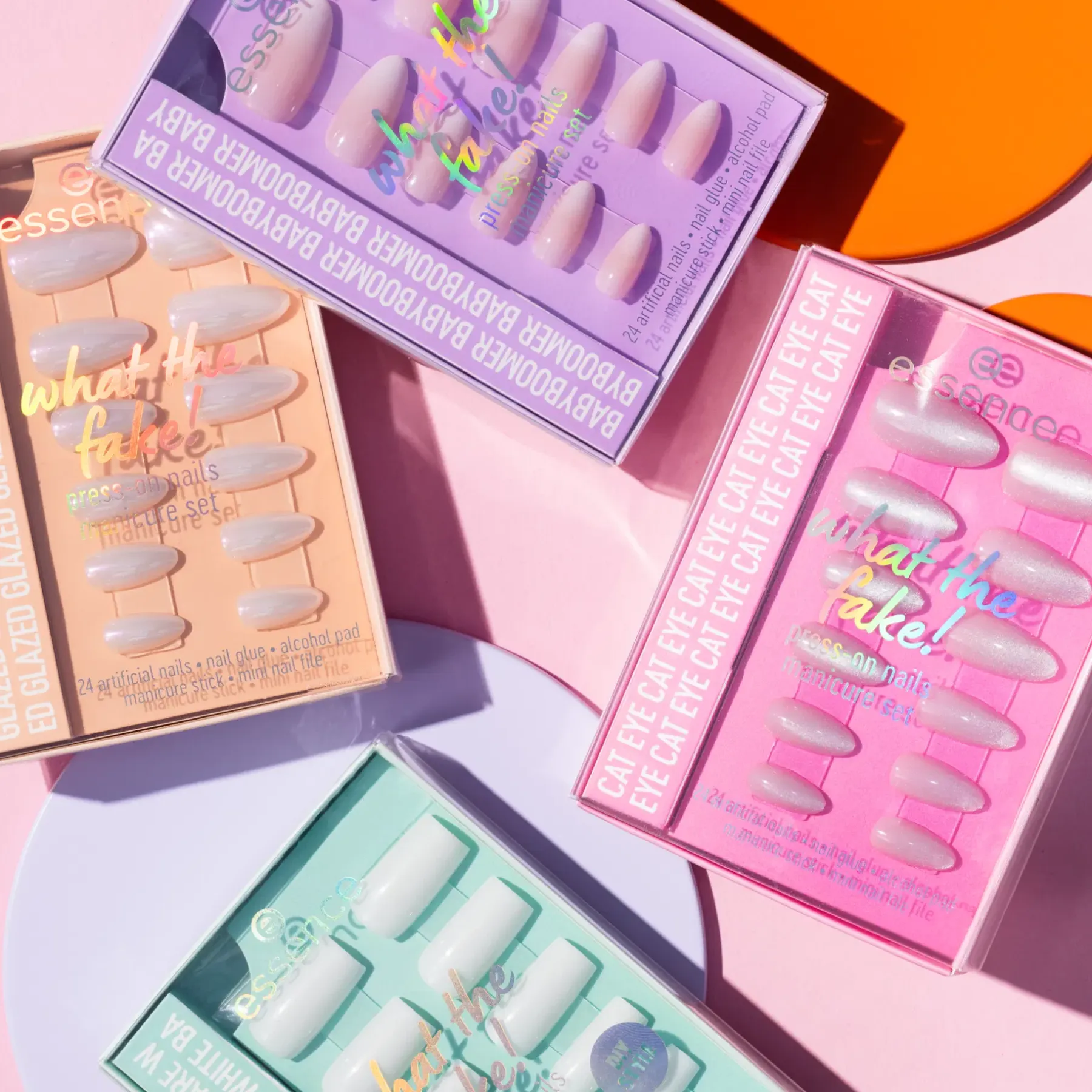 what the fake! PRESS-ON NAILS manicure set 02 CAT EYE 28 st Meikkipakkaukset|Kynsimeikit Ja Kynsienhoito