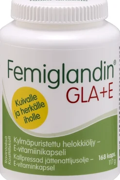 Femiglandin GLA + E Kylmäpuristettu helokkiöljykapseli 168 kaps Omegat Ja Muut Rasvahapot