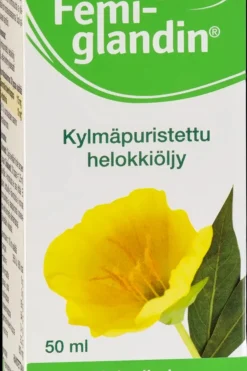 Hot Femiglandin GLA+E kylmäpuristettu helokkiöljy 50 ml Omegat Ja Muut Rasvahapot
