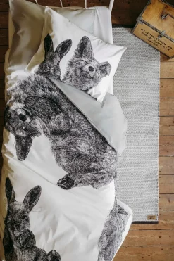 Sale pussilakanasetti Villipedot musta/valkoinen 150x210+50x60 cm Pussilakanat