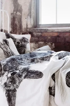 Sale pussilakanasetti Villipedot musta/valkoinen 150x210+50x60 cm Pussilakanat