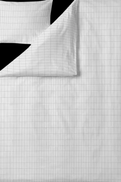 Hot Ruoko satiinipussilakanasetti 150x210+50x60cm valko-harmaa Pussilakanat