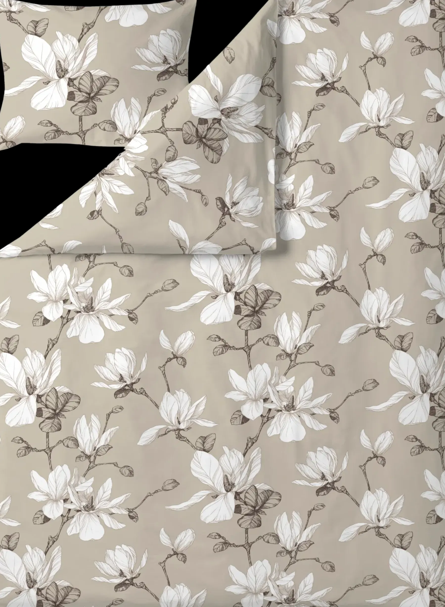 New satiini pussilakanasetti Magnolia 150X210+50X60 beige Pussilakanat