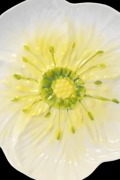 Finnmari Maljakot<Kukka alusta halkaisija 20 cm keraaminen valkoinen/keltainen