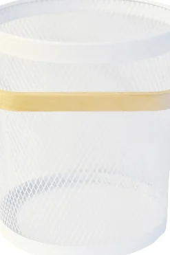 Hot Metallikori 25,5x25,5x22 cm kahvalla valkoinen Korit Ja Rasiat