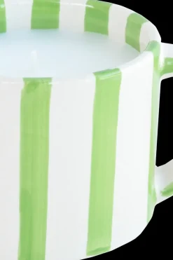 Finnmari Tuoksukynttilät<mukikynttilä raidallinen 8,5x8,5x7 cm valk/vihreä tuoksu Lychee Blossom