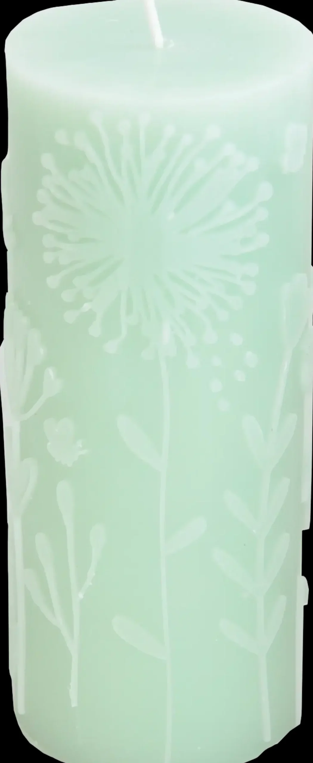 Hot Pöytäkynttilä kukkakuvio 6x6x14 cm vihreä Kynttilät