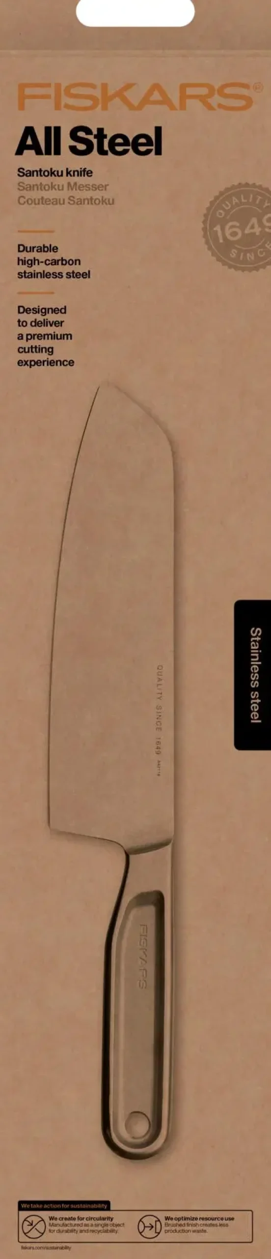 Fiskars Keittiöveitset<All Steel Santoku veitsi