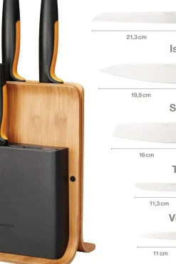 Sale Functional Form Veitsitukki bambu (sis. 5 veistä) Keittiöveitset